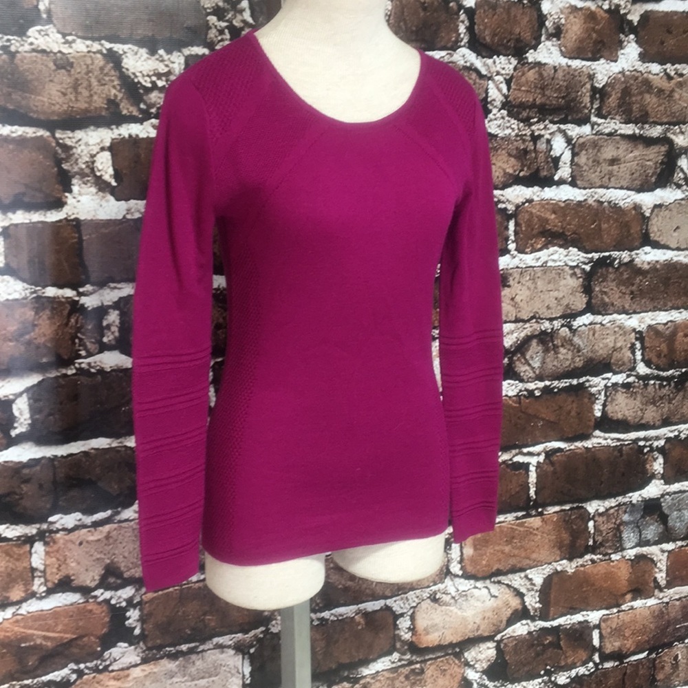 Krimson Klover Sweater Top Shirt XS Extra Small Fuchsia Merino Wool Pink